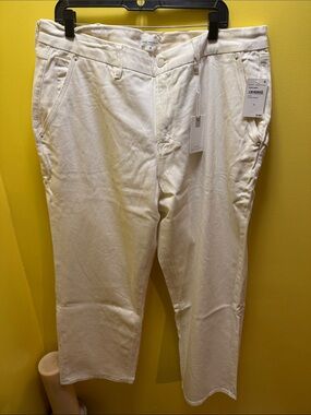 NWT Good American carpenter white jeans size 16 petite,
